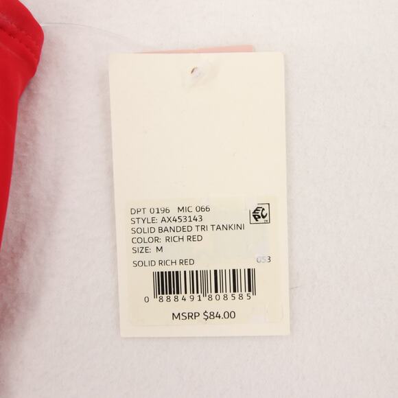 Alex Marie Tankini Swim Top Red V Neck Cutout Back Padded Bra Size Medium NWT - Picture 8 of 13